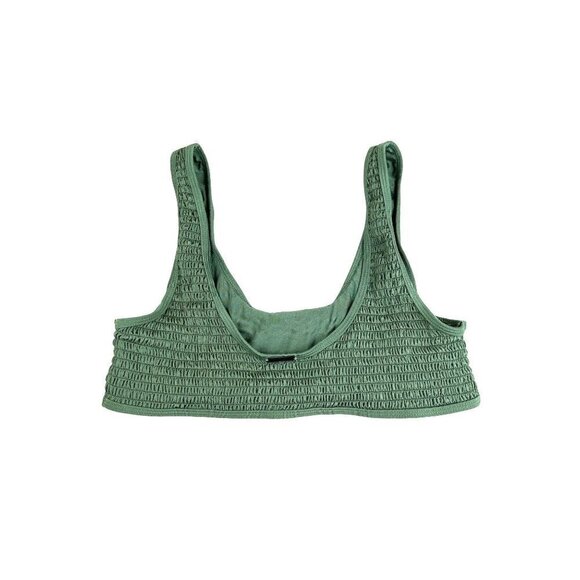 Kendal & Kylie Smocked Green Swim Top Size X-Large - Picture 3 of 7